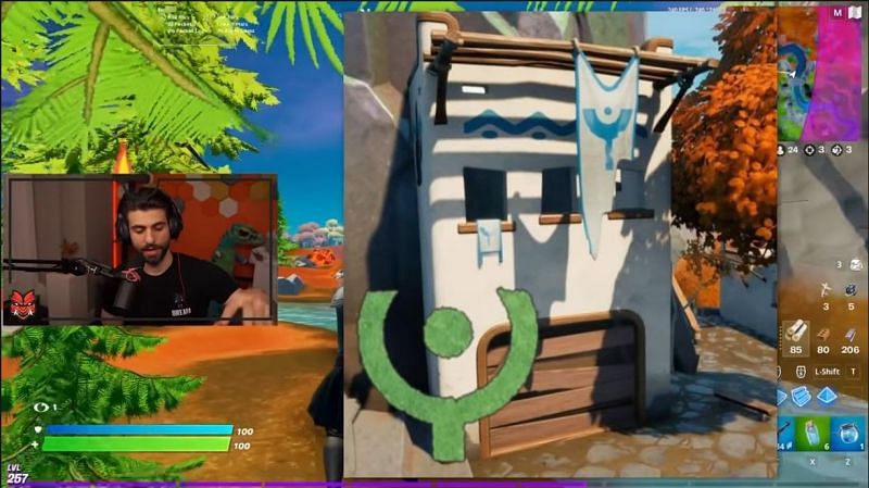The symbol on the side of the Spire in Fortnite (Image via YouTube/SypherPK)