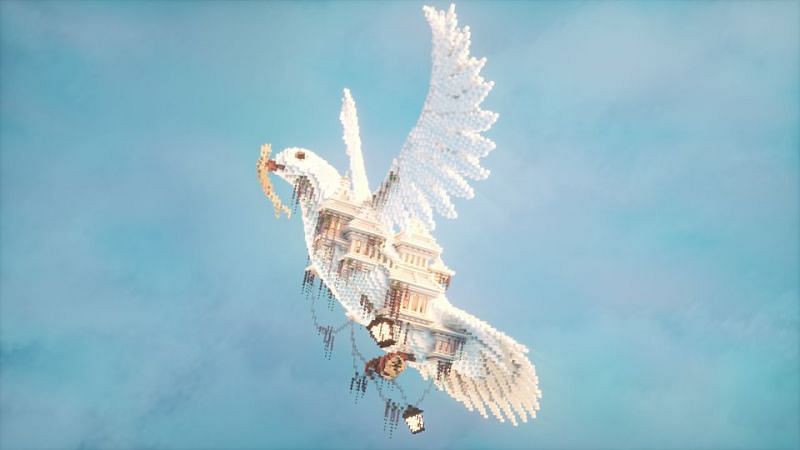 Dove floating castle (Image via Reddit)