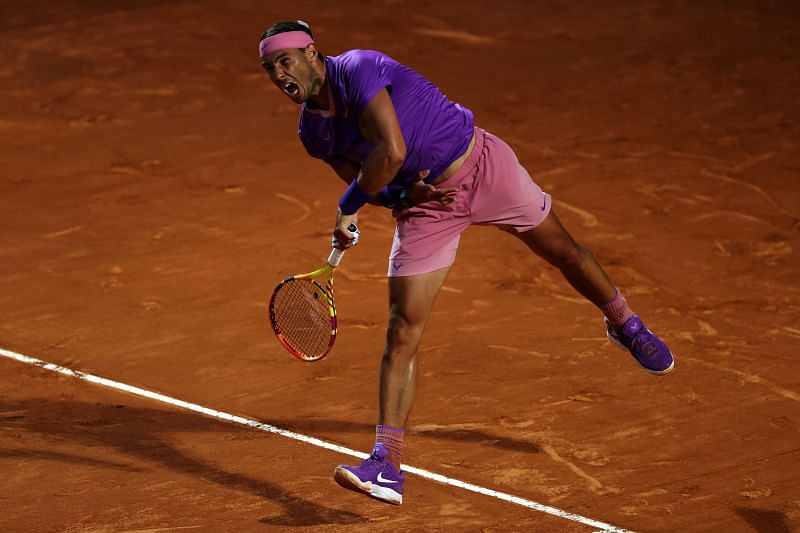 Rafael Nadal serves to Jannik Sinner