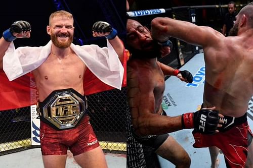 Jan Blachowicz (left) has reacted to Jiri Prochazka's win (right) at UFC Vegas 25