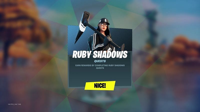 The Ruby Shadows Fortnite skin bundle is available to PC players for free (Image via Epic Games)