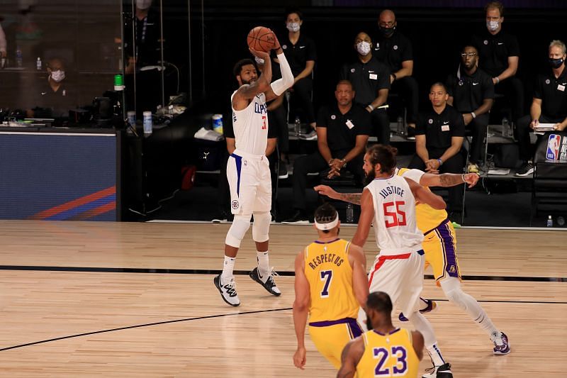 Marcus Morris Sr. #31 of the LA Clippers shoots the ball