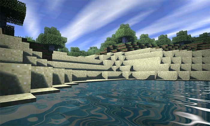 Realistic sky and water texture (Image via MCPEDL)