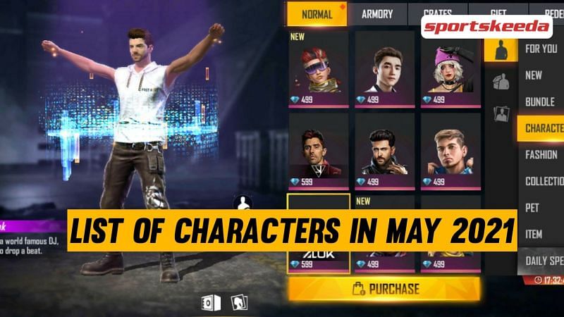 List Of Free Fire Characters Available In The Game In May 21