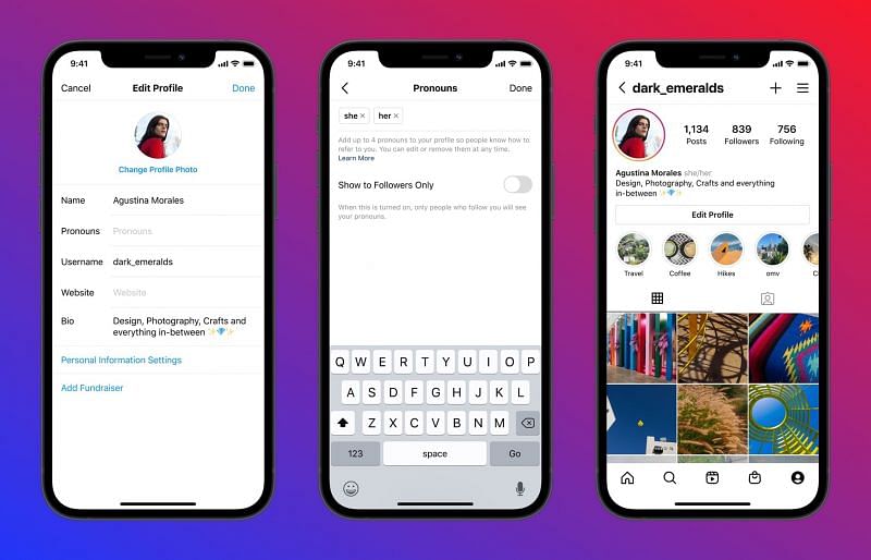 Instagram announces new feature to include pronouns (Image via Twitter, Instagram)