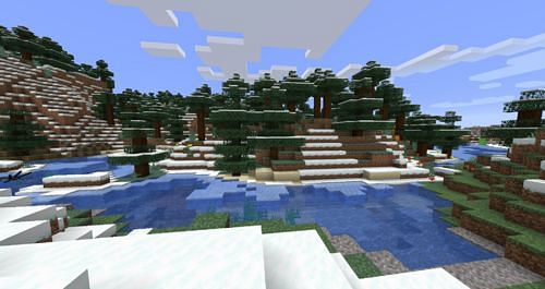 A Snowy Taiga biome in which sweet berries can be found (Image via minecraft.fandom)