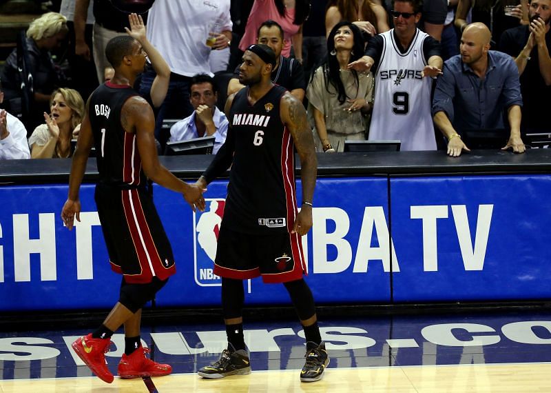 Chreis Bosh and LeBron James during their Miami Heat days