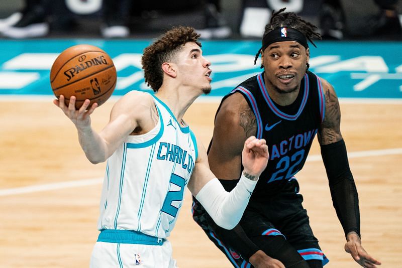 Richaun Holmes (right) in action against the Charlotte Hornets during the 2020-21 NBA season