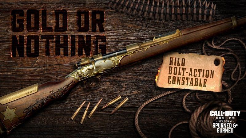 Kilo Bolt-Action - the Constable, is the main reward of COD Mobile&#039;s Gold or Nothing Seasonal Challenge (Image via Activision)