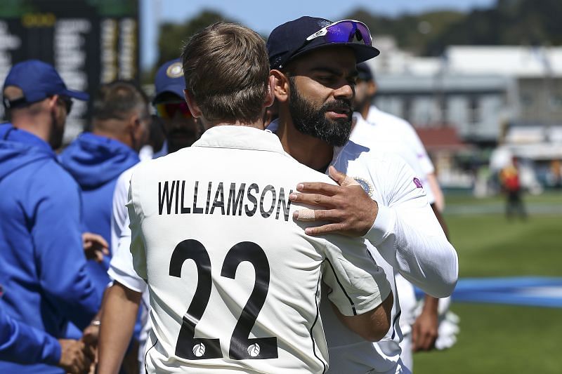 Kane Williamson and Virat Kohli. Pic: Getty Images