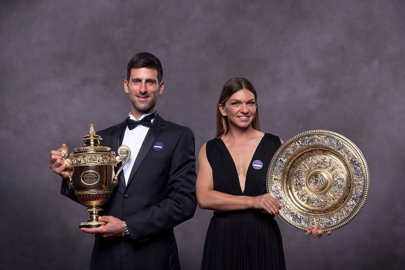 Novak Djokovic (L) and Simona Halep