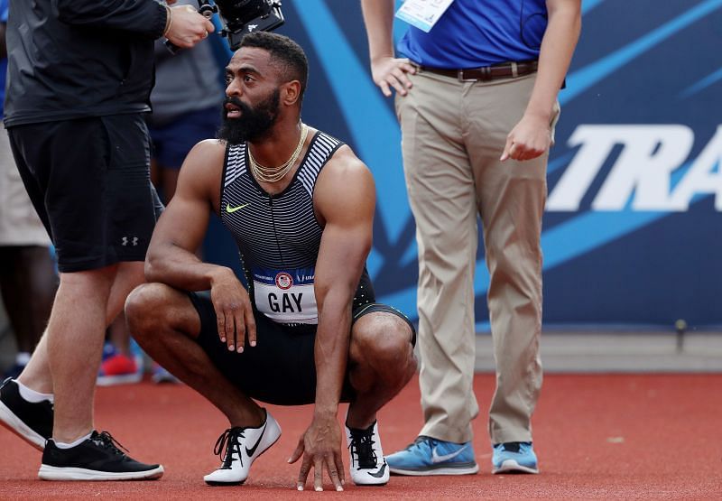 Tyson Gay holds the Men&#039;s 100 m record at Hayward Field