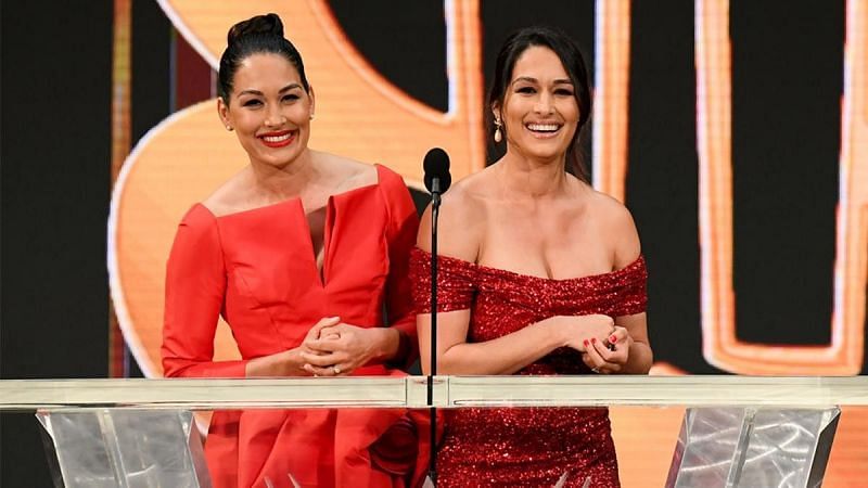 The Bella Twins at the WWE Hall of Fame ceremony