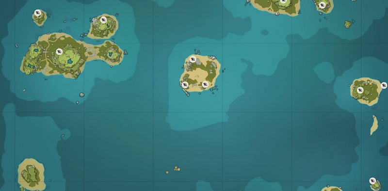 Echoing Conch locations on Broken Isle (image via Genshin Impact Interactive World Map)