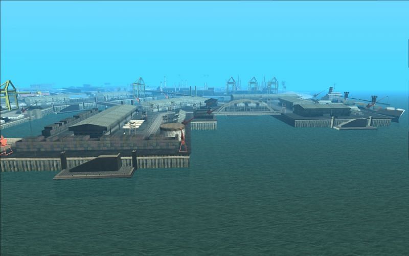 Ocean Docks is one of the popular locations in Los Santos (Image via GTA Wiki-Fandom)