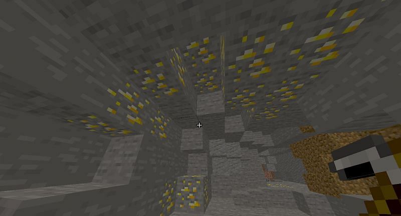 Gold in a Mesa Biome. Image via Reddit