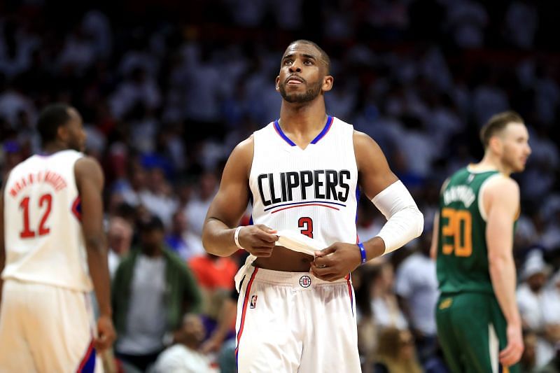 Chris Paul #3 looks on during the second half of a Game 7.