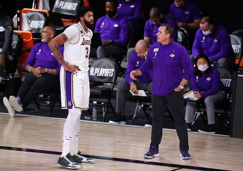 Anthony Davis (left) and Frank Vogel (right)