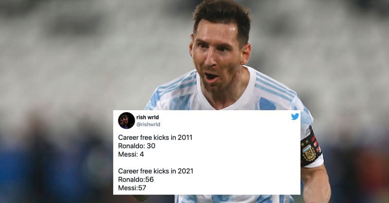 Twitter explodes as Lionel Messi scores beautiful free-kick goal in ...