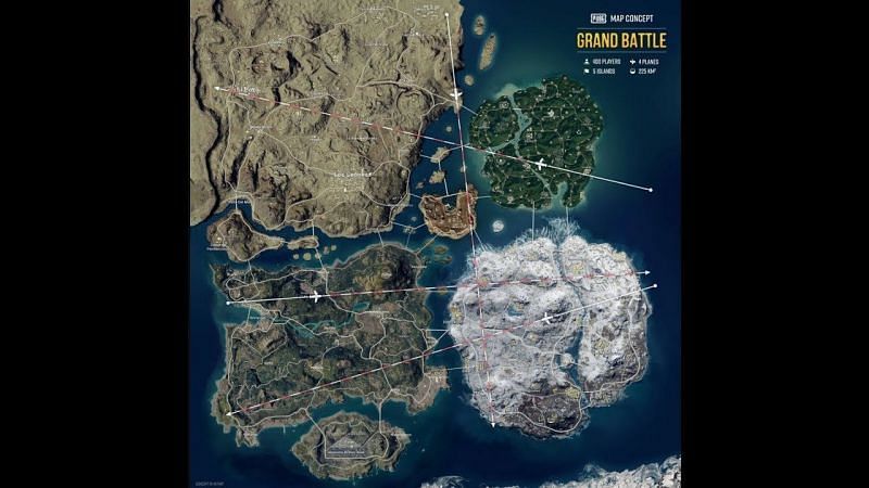 Four battle royale maps in PUBG Mobile (Image via Mr.GHOST GAMING; YouTube)
