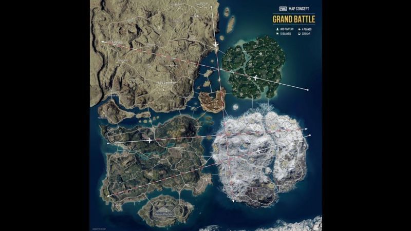 Four battle royale maps in PUBG Mobile (Image via Mr.GHOST GAMING; YouTube)