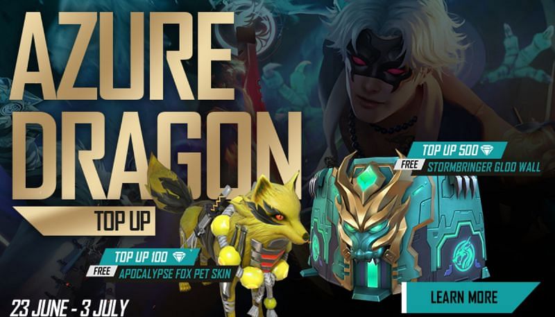 Azure Dragon top up event in Free Fire