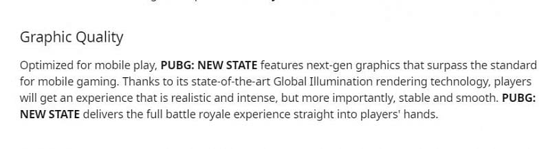 PUBG New State Mobile graphical configuration (Image via PUBG New State Mobile)