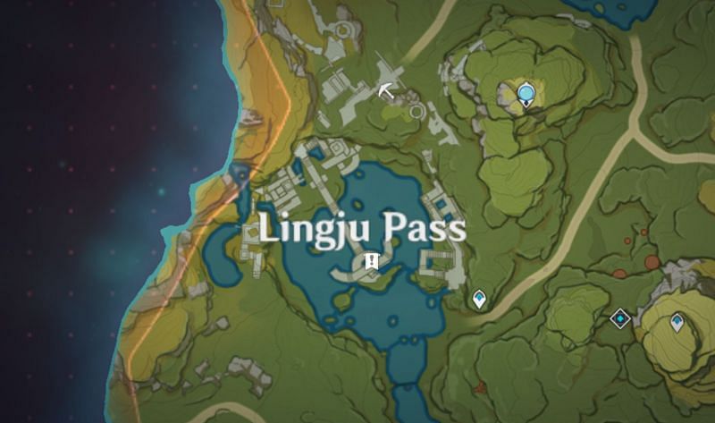 Genshin Impact map: Nameless Treasure in Lingju Pass