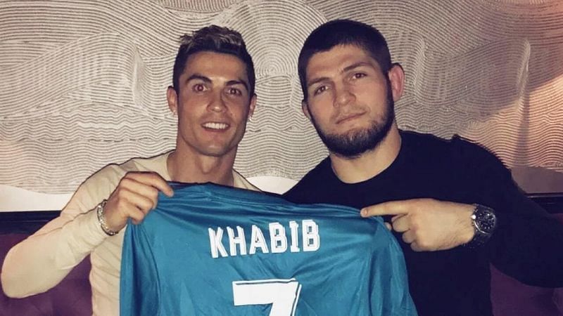 Khabib Nurmagomedov with Cristiano Ronaldo