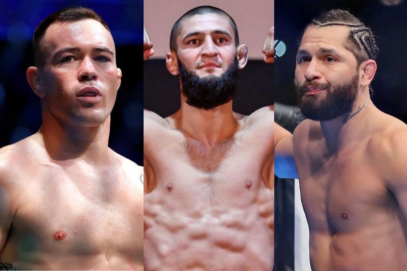 Colby Covington (left) compares Khamzat Chimaev (center) to Jorge Masvidal (right)