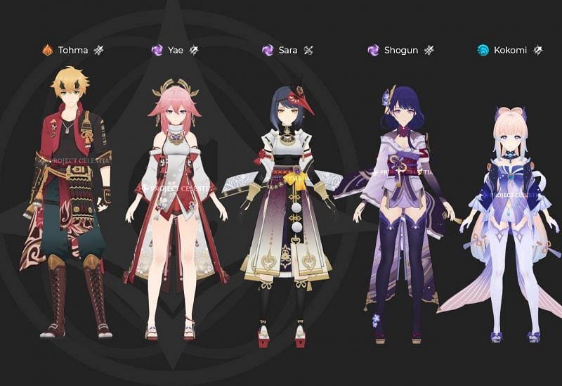 Leaked Inazuma characters (image via Project Celestia)