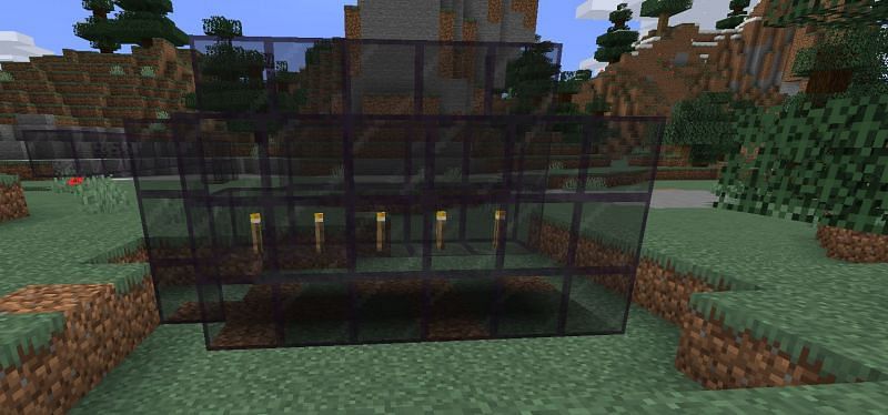 Tinted glass also blocks out the light of torches