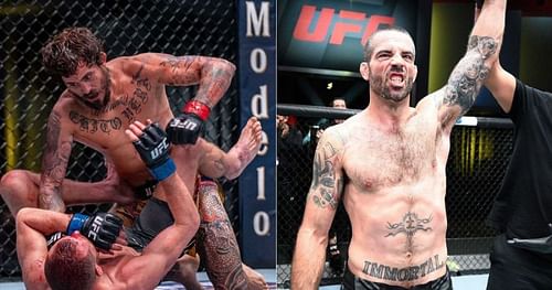 Marlon Vera (left) and Matt Brown (right) at UFC Vegas 29 [Image Credits: UFC's Instagram]