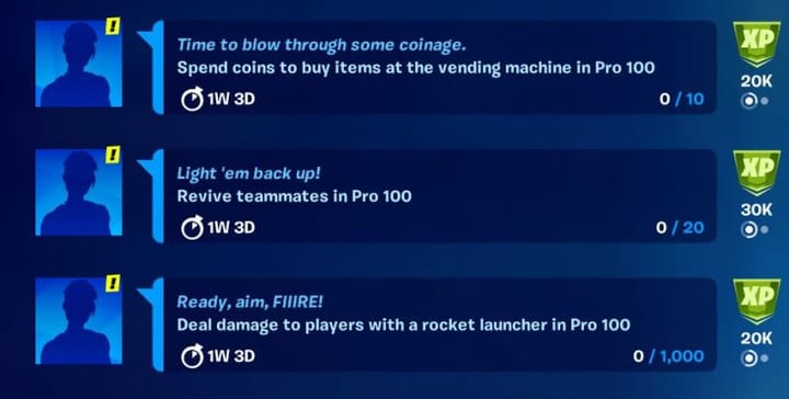 Fortnite Pro 100: Map code, all challenges, and rewards