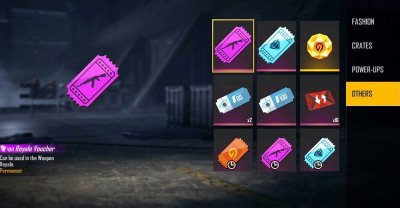 1x Diamond Royale Voucher and 1x Weapon Royale Voucher