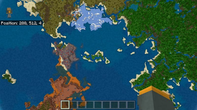 Minecraft biomes close to spawn (Image via u/SwartyNine2691 on Reddit)