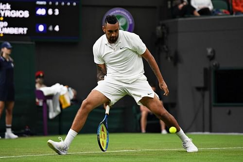 Nick Kyrgios in action against Ugo Humbert