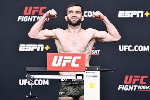 Timur Valiev at the UFC Vegas 30 weigh-ins