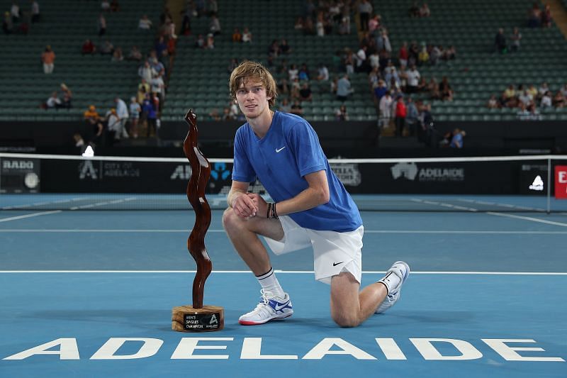 Andrey Rublev beat Lloyd Harris to win the title at Adelaide last year
