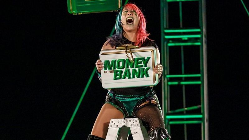 Asuka successfully captured the Money in the Bank contract during the unique &quot;corporate&quot; Money in the Bank ladder match in 2020
