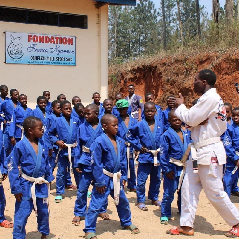 A training session at the Francis Ngannou Foundation. (via Instagram)