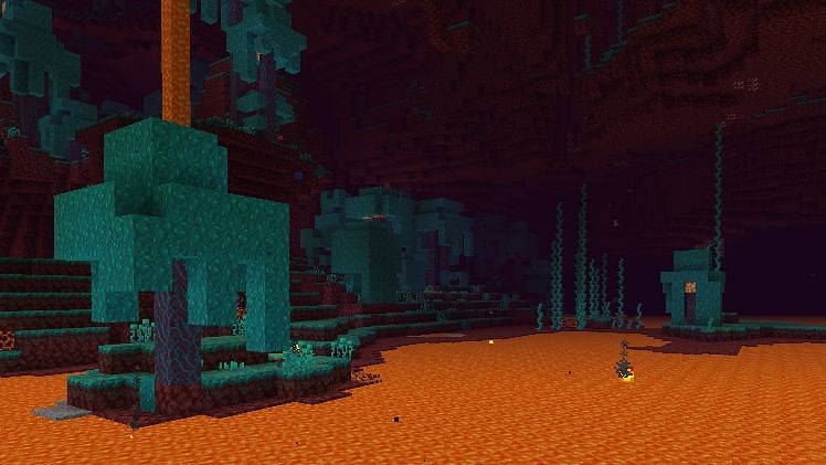 Warped trees (Image via Mojang)