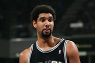 Tim Duncan #21 of the San Antonia Spurs.