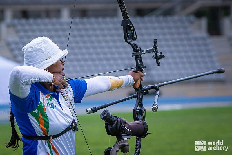 Deepika Kumari at the Archery World Cup Stage 3 in Paris. (Credit: World Archery)