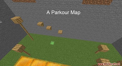 A simple parkour custom map. Image via 9Minecraft