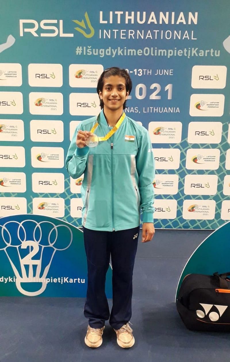 Malvika Bansod with the gold medal on Sunday