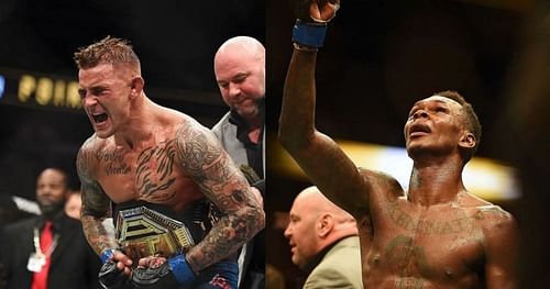 Dustin Poirier and Israel Adesanya winning their respective interim titles