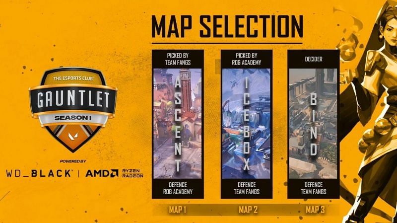 ROG Academy vs Team Fangs Selected Maps (Image via YouTube/The Esports Club)