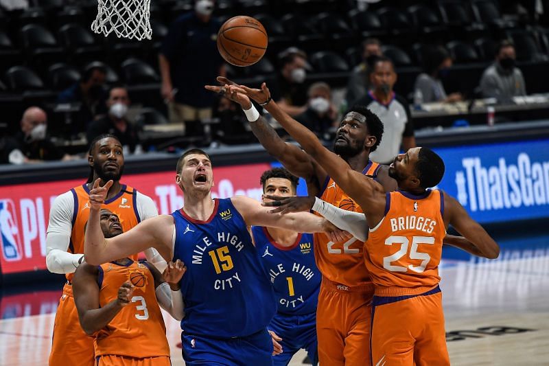 Phoenix Suns in action during round two of the 2021 NBA playoffs.