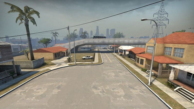 The map is closed off by cars at the end of the street (Image via dido, Steam Workshop)